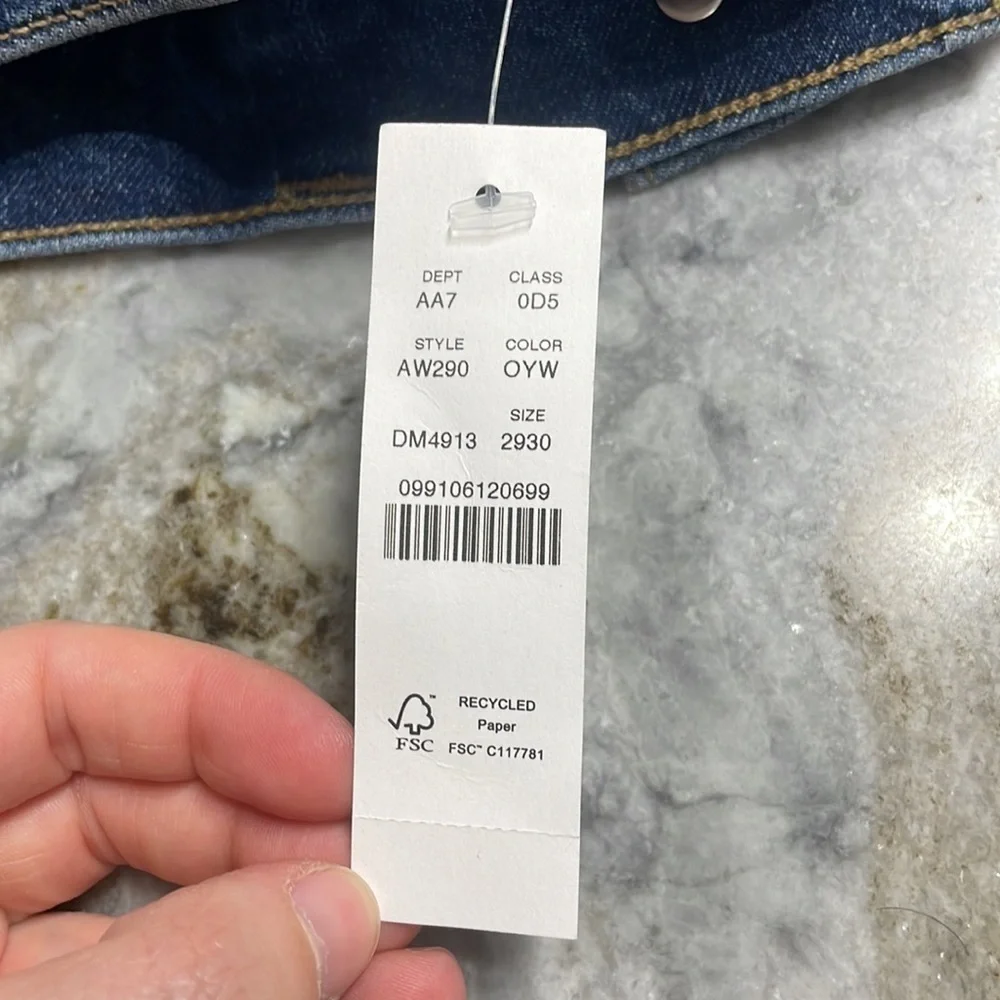NWT J. Crew 484 Slim-fit stretch jean in one-year wash size W29 L 30